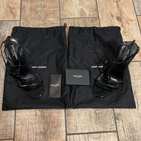 Saint Laurent Cassandra 110 Black Patent Leather Sandal size 39 - Picture 7 of 11